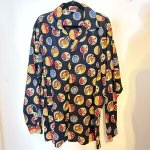 Vintage Platinum FUBU Fat Albert Men’s  Button Up Shirt All-over Print •Size XL